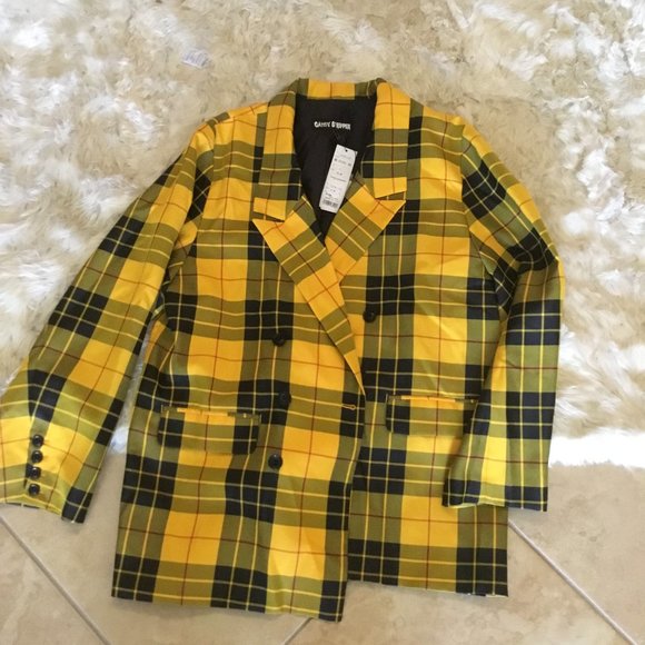 Candystripper plaid jacket OS New Oversized - Picture 1 of 3